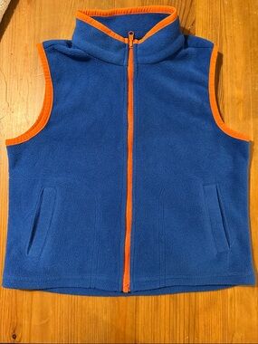 Andy & Evan Royal Blue Kids Fleece Vest with Orange Trim